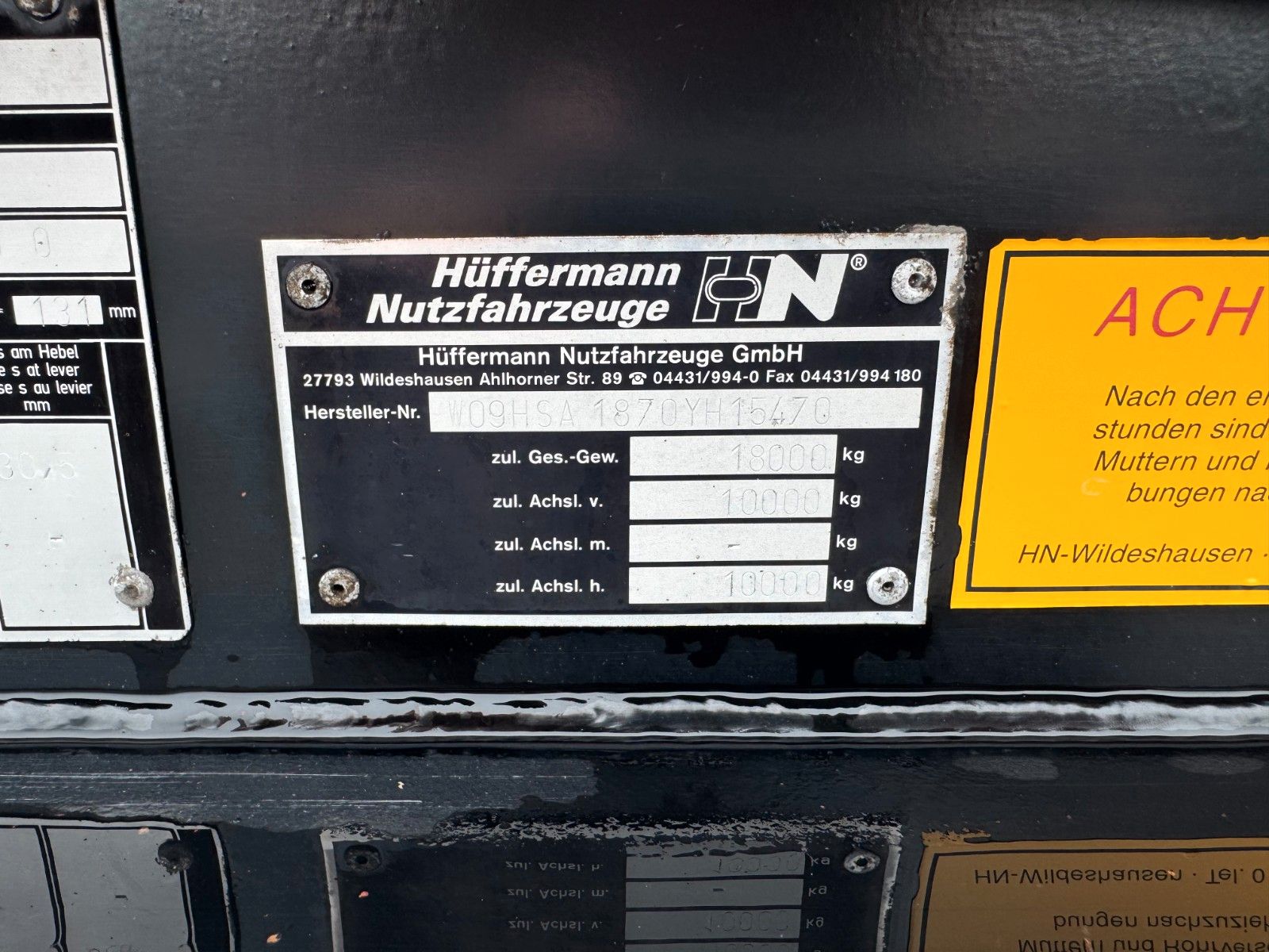 HUEFFERMANN – 2 Achs Abrollanhänger mit Schlitten - Bild 9