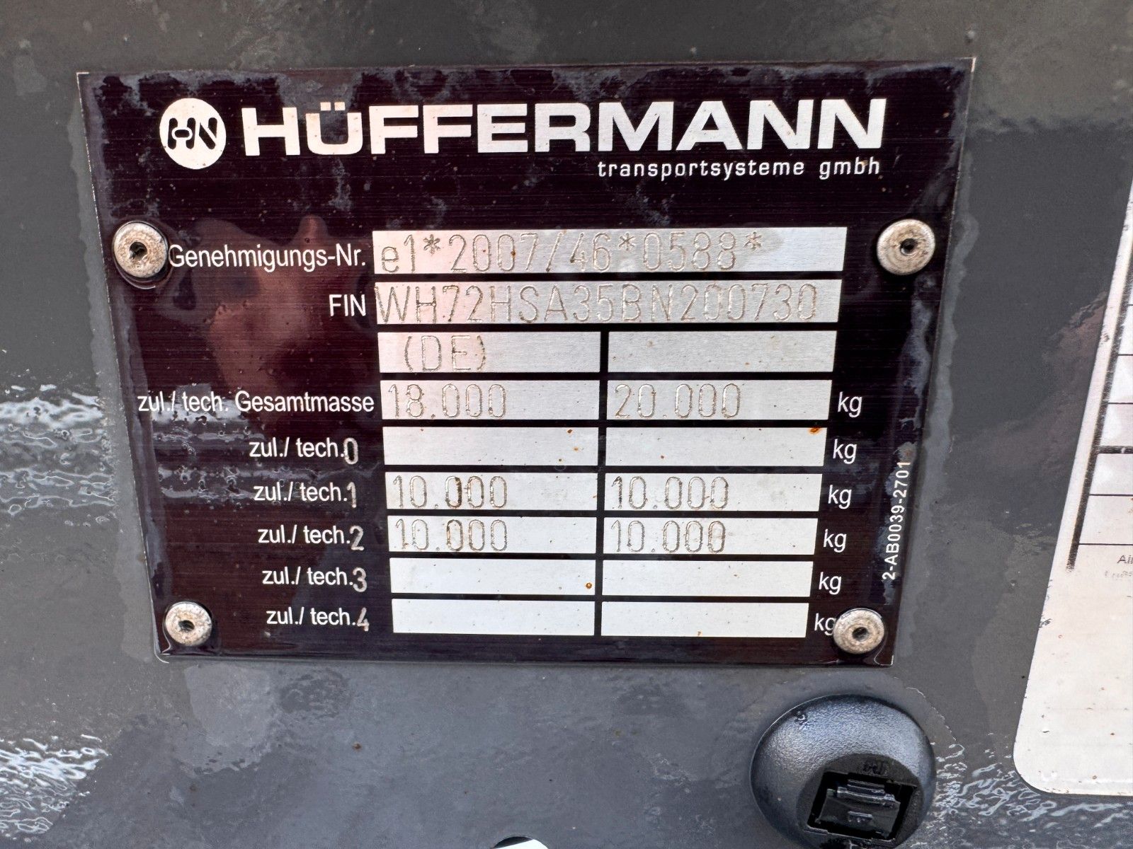 HUEFFERMANN – 2 Achs Abrollanhänger mit Schlitten Top Zustand - Bild 3